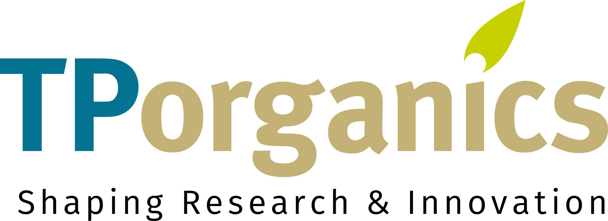 TP Organics logo with the tagline 'Shaping Research & Innovation